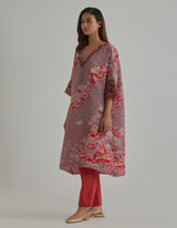 Red Printed Kurta Set