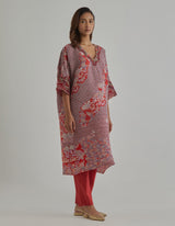 Red Printed Kurta Set