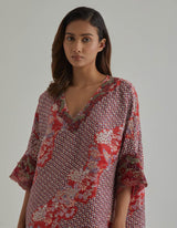 Red Printed Kurta Set