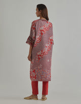 Red Printed Kurta Set