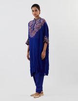 Blue Printed Kaftan with Salwar