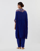Blue Printed Kaftan with Salwar