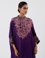 Purple Printed Kaftan Style Kurta with Salwar