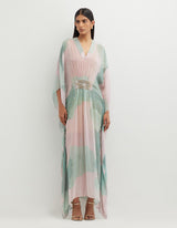 Multicolor Printed Kaftan with Hand Embellishement