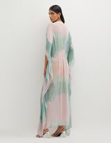 Multicolor Printed Kaftan with Hand Embellishement