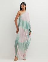 Multicolor One Shoulder Printed Dress