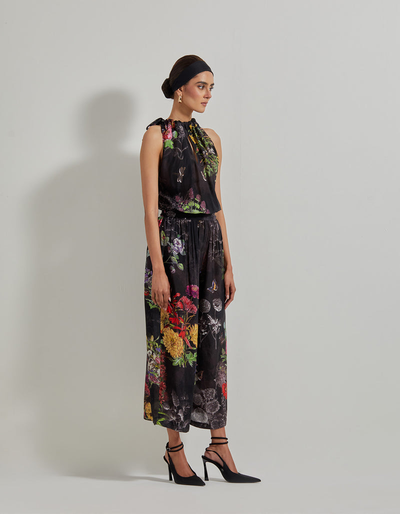 Black Botanical Jumpsuit