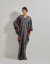 Black Botanical Kaftan