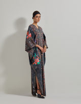 Black Botanical Kaftan