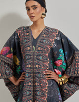 Black Botanical Kaftan