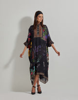 Black Botanical Tunic Dress