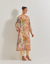 Blooming Burst Tissue Chanderi Kurta Set
