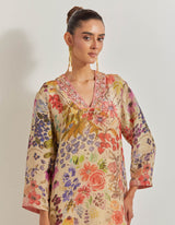 Blooming Burst Tissue Chanderi Kurta Set