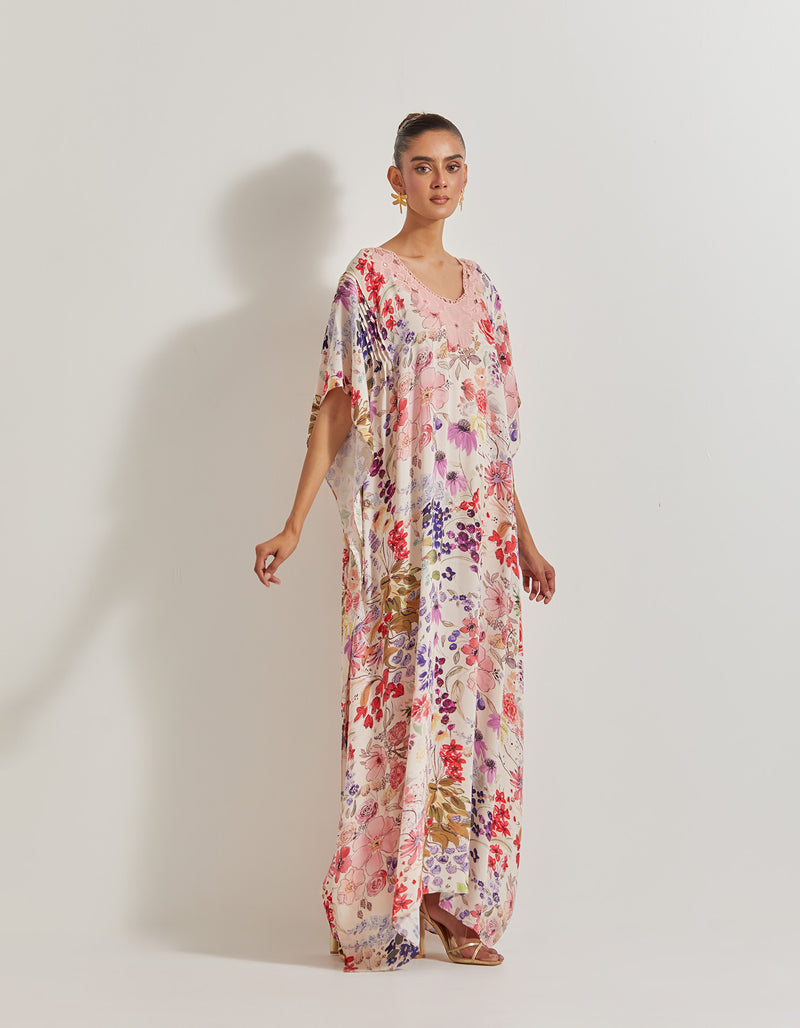Blooming Burst Kaftan Georgette Dress