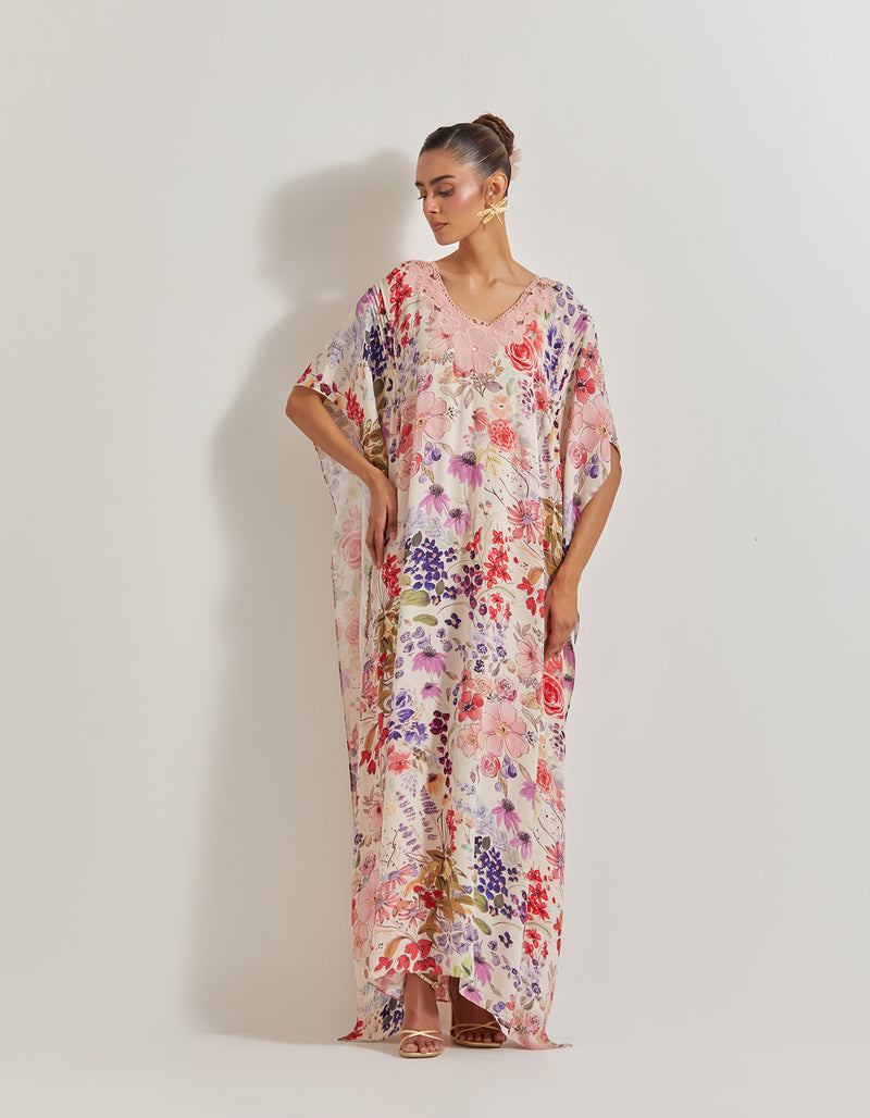 Blooming Burst Kaftan Georgette Dress