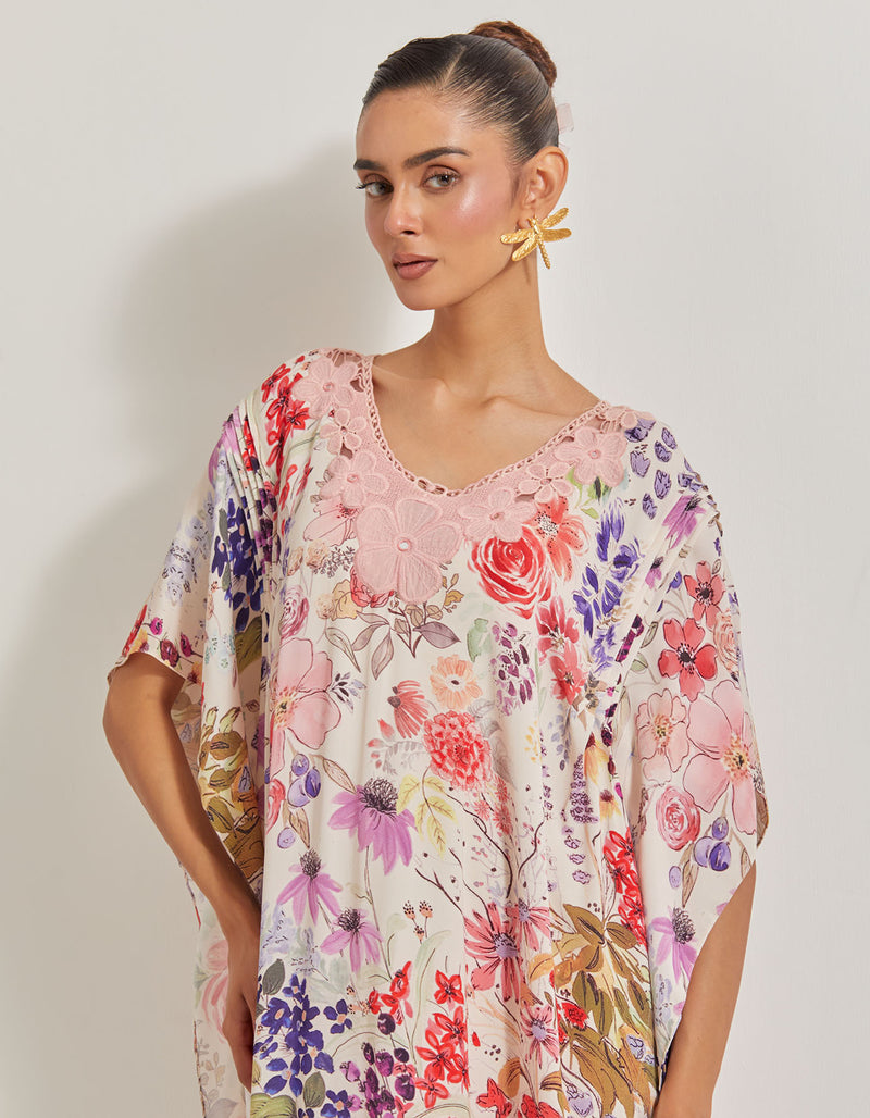 Blooming Burst Kaftan Georgette Dress