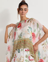 Multi Colour Organza Cape With Dress