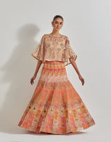 Mixology Blush Pink Circular Cape Paired With Skirt