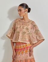 Mixology Blush Pink Circular Cape Paired With Skirt