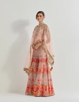 Pink Raeth Cape With Sharara