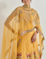 Yellow Raeth Cape and Skirt Set