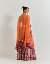 Orange Cape With Top And Sharara