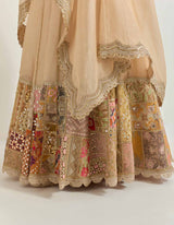 Golden Beige Cape With Skirt