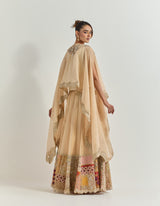 Golden Beige Cape With Skirt