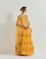 Yellow Raeth Cape With Skirt