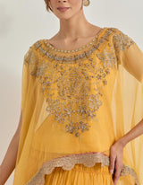 Yellow Raeth Cape With Skirt