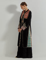 Rangrez Black Jacket Paired With Bustier & Skirt