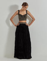 Rangrez Black Jacket Paired With Bustier & Skirt