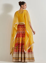 Yellow Sajawat Dupatta Cape Skirt Set