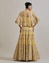 Lemon Water Glimmer Cape And Skirt Set With Textured Inner