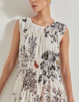 Multicolor Botanical Printed Long Dress