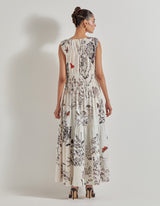 Multicolor Botanical Printed Long Dress