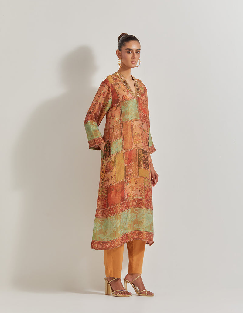 Spicy Glam Embellished Kurta With Cotton Pants
