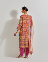 Multicolour Florika Printed And Hand Embellished Kurta Set