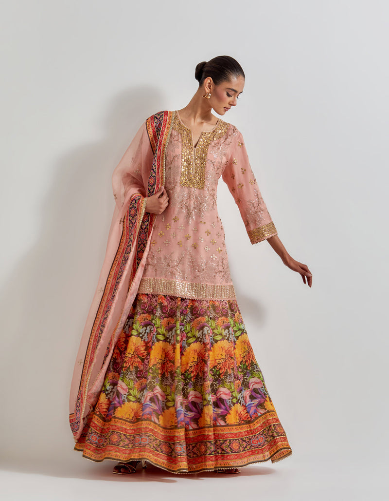 Multicolour Florika Printed And Hand Embellished Sharara Set