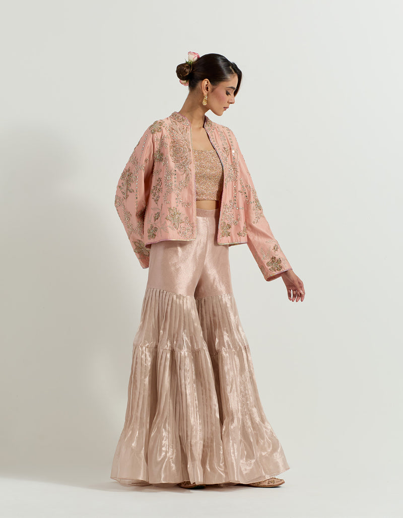 Pink Raeth Jacket With Gharara