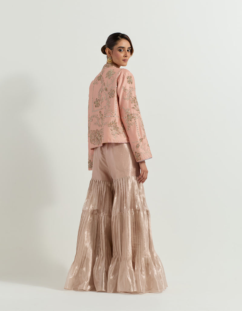 Pink Raeth Jacket With Gharara