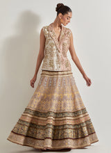 Old Rose and Ivory Sajawat Hand Embellished Two Colour Jacket Paired With Brocade, Resham And Floral Embroidery