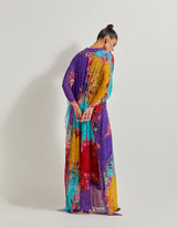 Creeper Georgette Kaftan With Hand Embellished Brooch With Crepe Inner