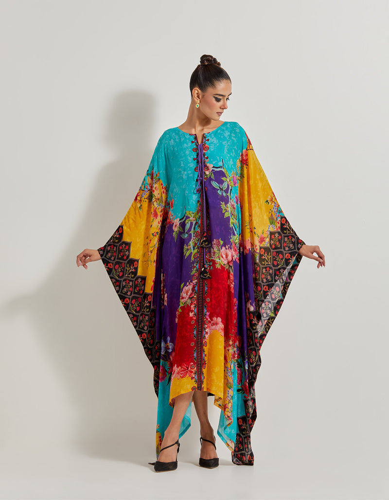 Creeper Natural Crepe Eyelet Kaftan