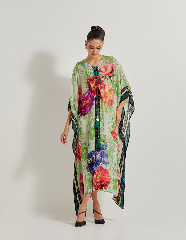 Foresta Eyelet Kaftan With Mirror Work