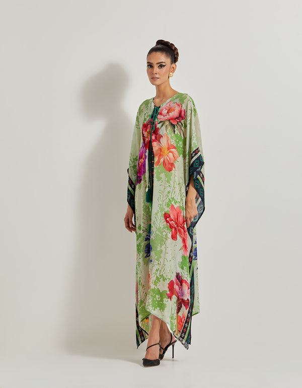 Foresta Eyelet Kaftan With Mirror Work