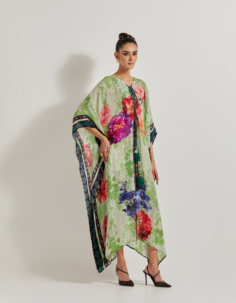 Foresta Eyelet Kaftan With Mirror Work