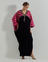 Rangrez Navy Velour Kaftan