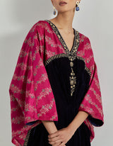 Rangrez Navy Velour Kaftan