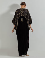 Rangrez Wine Velour Kaftan